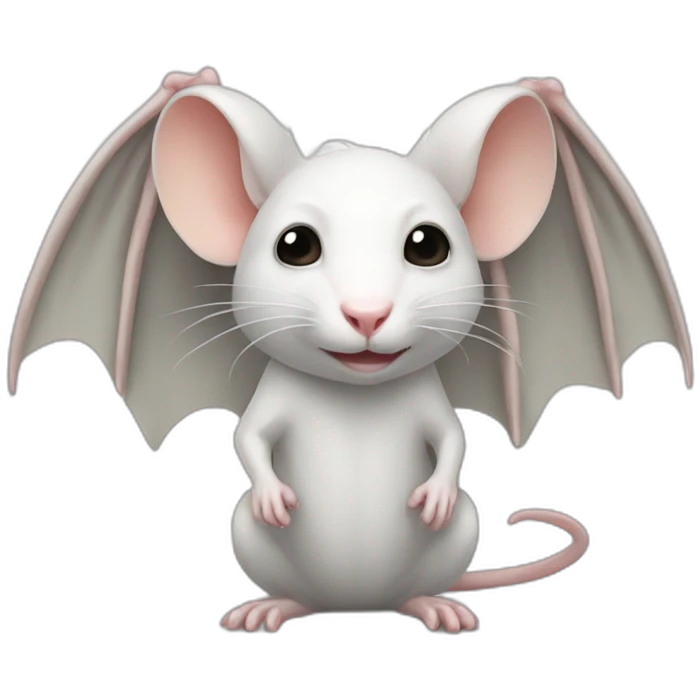 White rat with Bat wings emoji