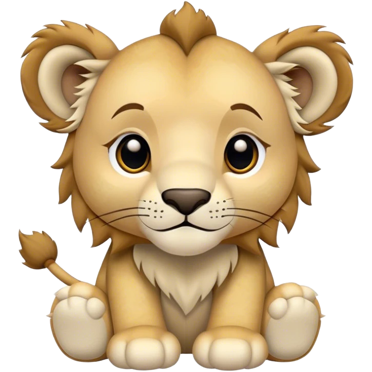 Cuddly soft toy lion cub emoji