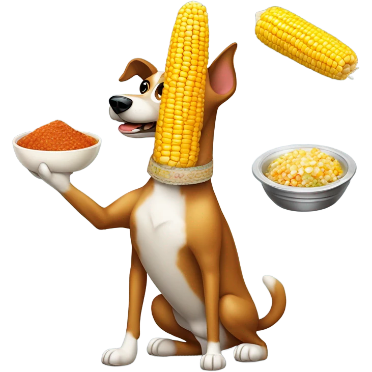 A dog cooking mexican corn  emoji