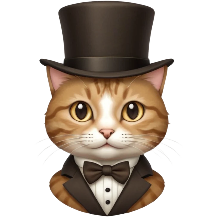 cat wearing a tophat emoji