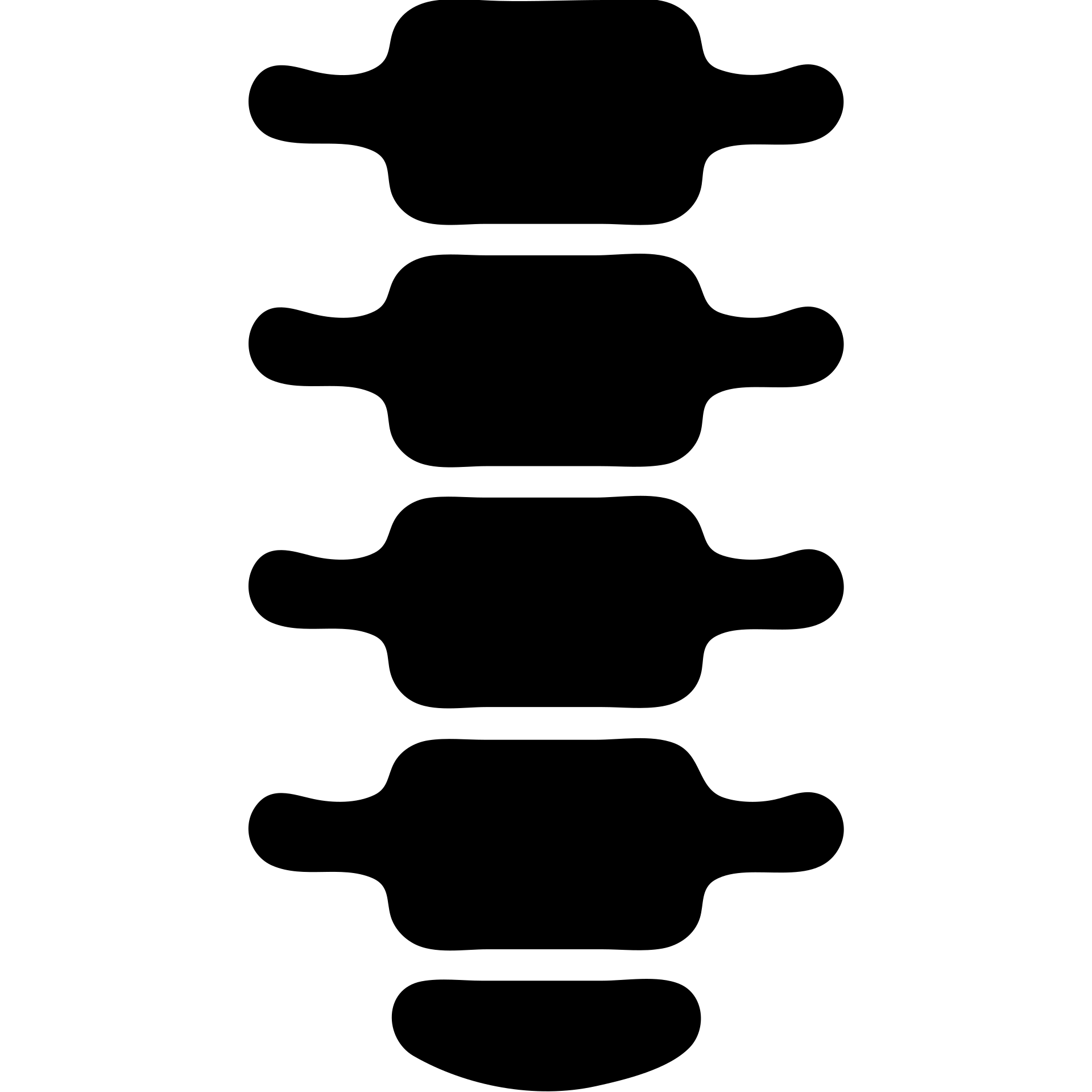 solid filled human spine icon, simple and bold, X-ray inspired emoji