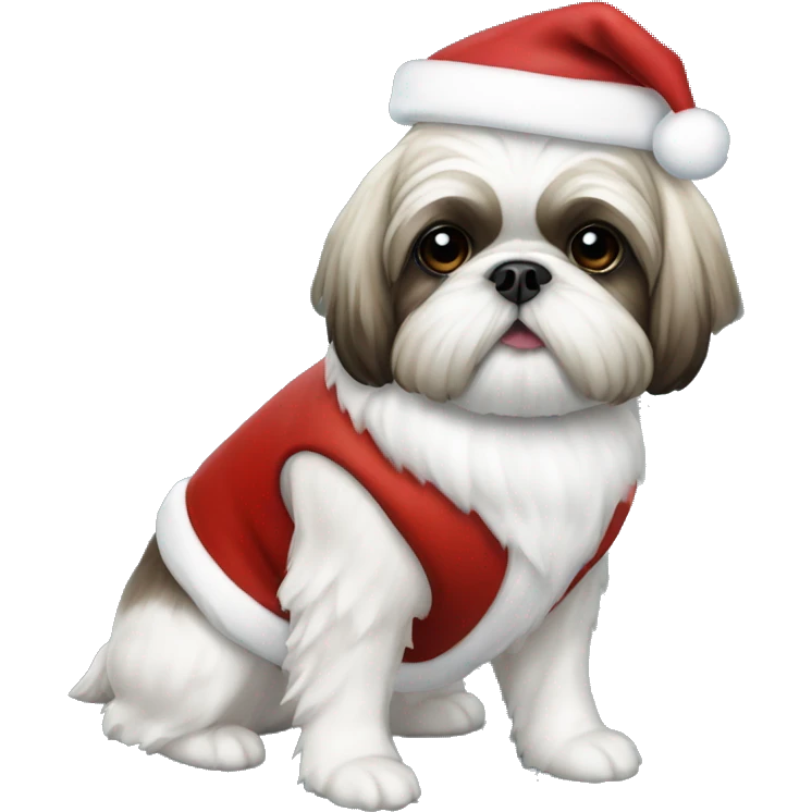 Shihtzu as a santa emoji