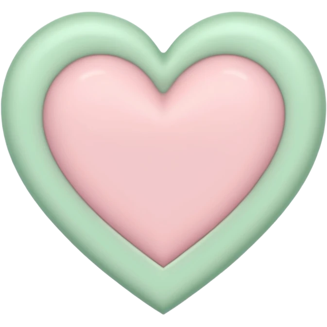 A half pastel green half pastel pink heart emoji