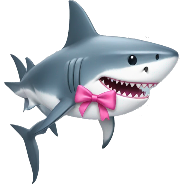 Shark with pink bow emoji