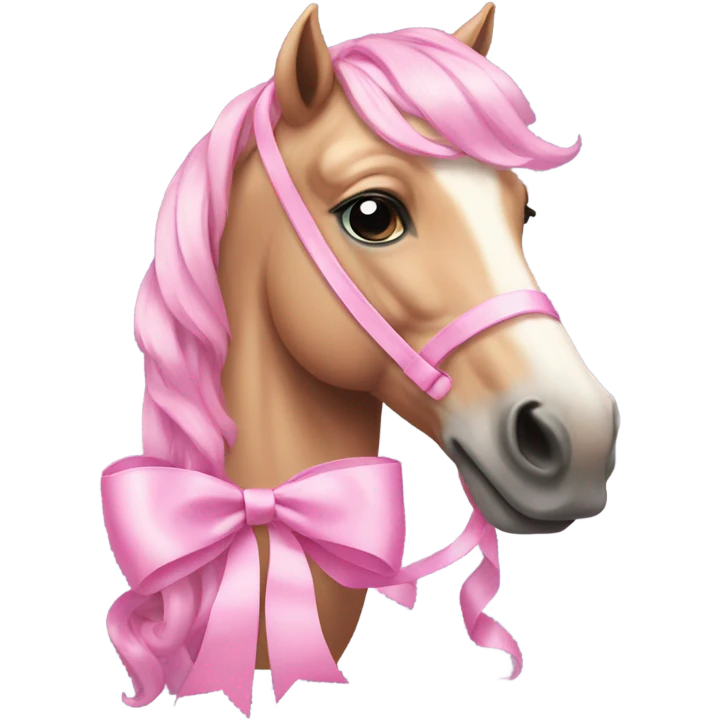 Pink horse with bow  emoji