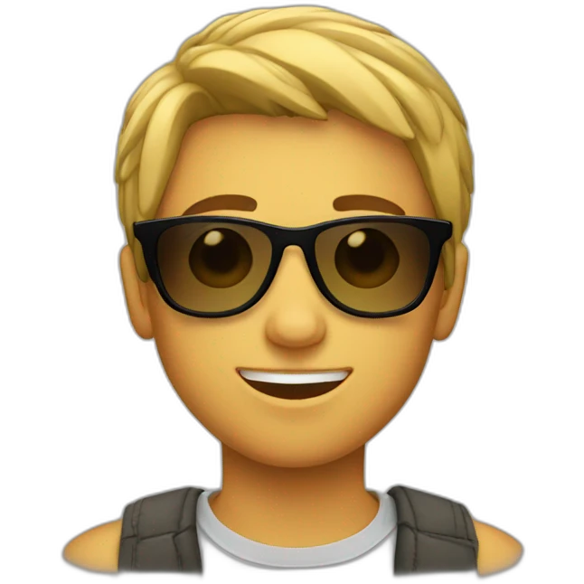 Teenage boy with sunglasses emoji