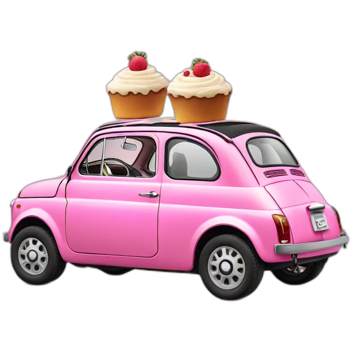 fiat 500 pink like cake emoji