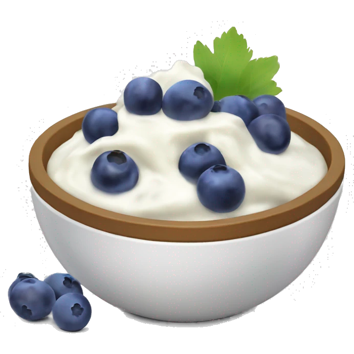 yoghurt bowl with grapes and blueberries emoji