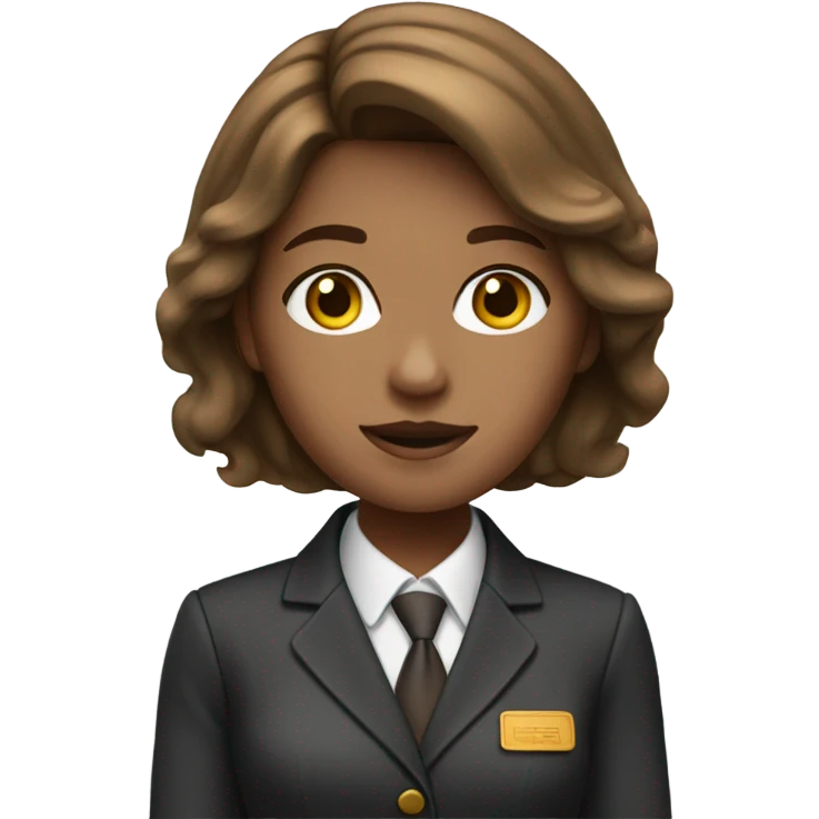 Long Brown haired girl banker emoji