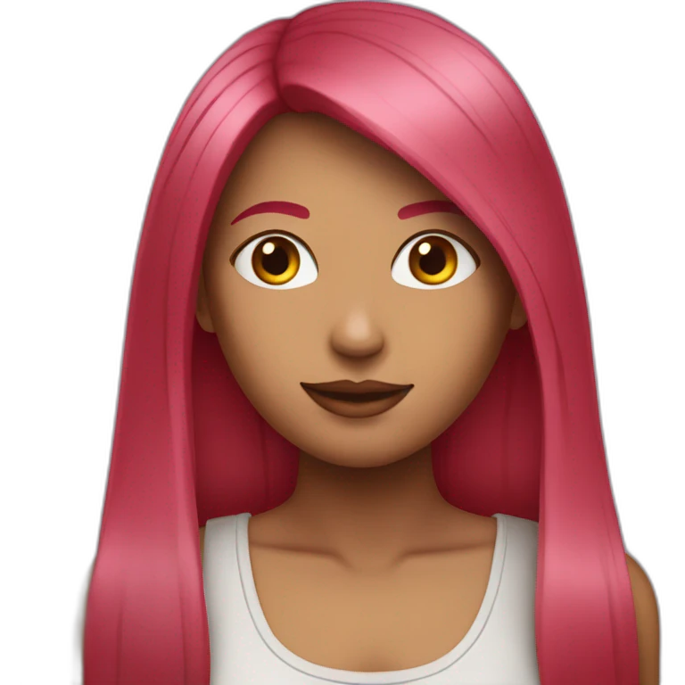 girl-long-straight-rosered-hair-partying-face emoji