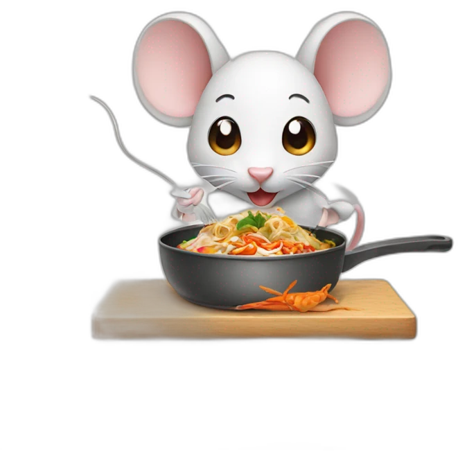 mouse cooking thai food emoji