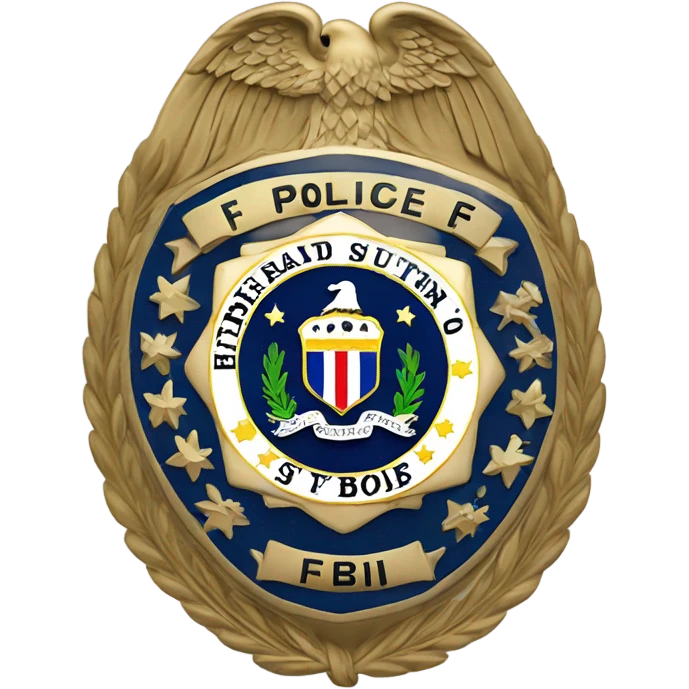 Police badge with the initials “FBI” emoji