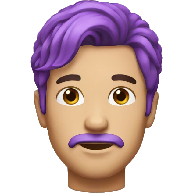 men whit hair violet emoji