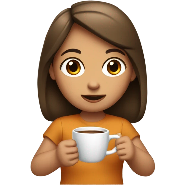 niña con cafe y audifonos emoji