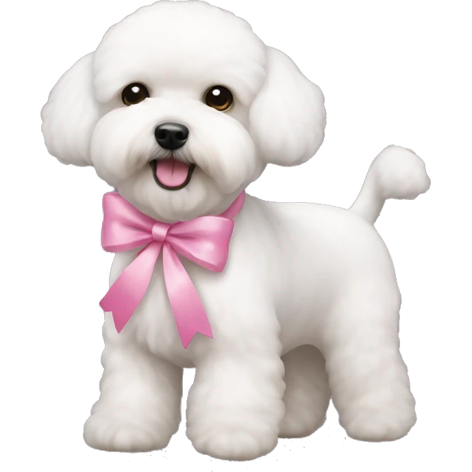  bichon frise with pink bow emoji