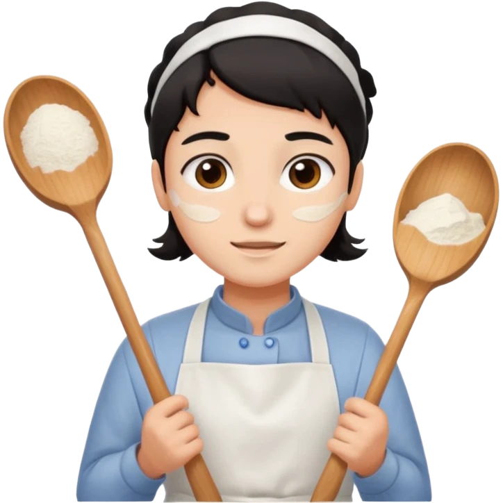 confeiteira do cabelo preto emoji