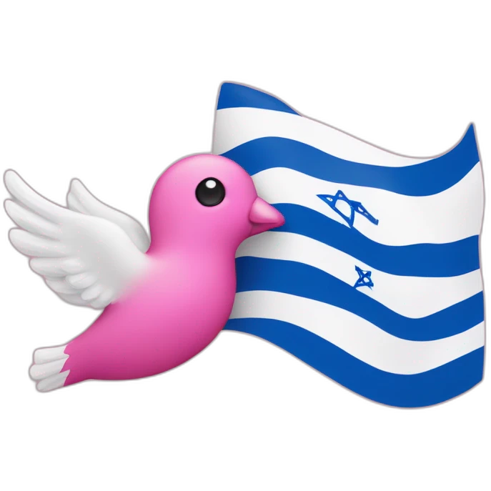 Israel flag and pink dove of peace emoji