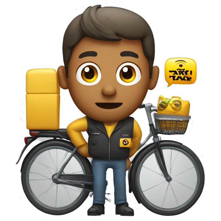 online taxi bike driver who is in idle time waiting for an order to come into their app emoji