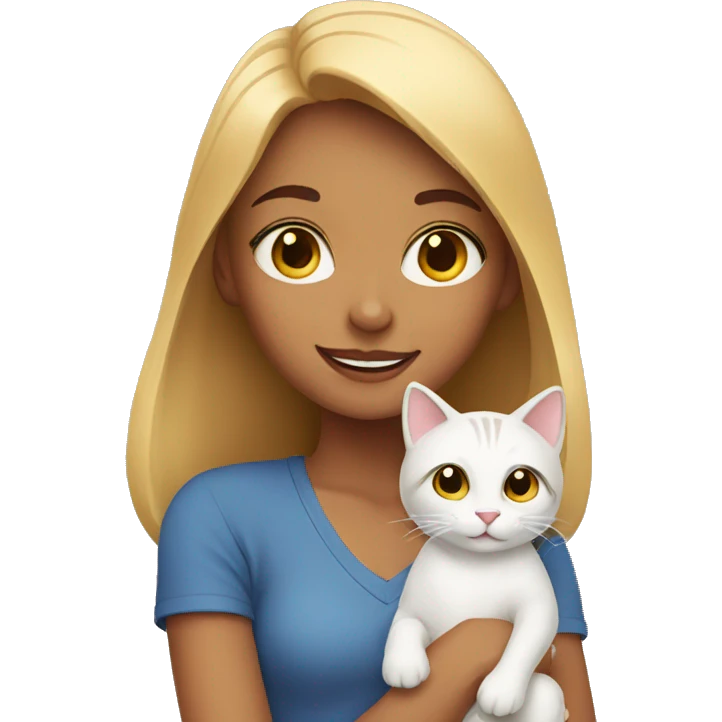 Girl with cat emoji