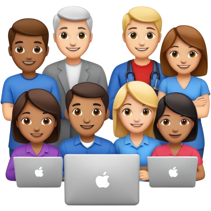 team of diverse people working together emoji