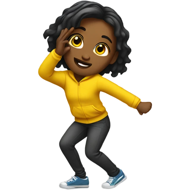 girl doing the dabbing dance  emoji