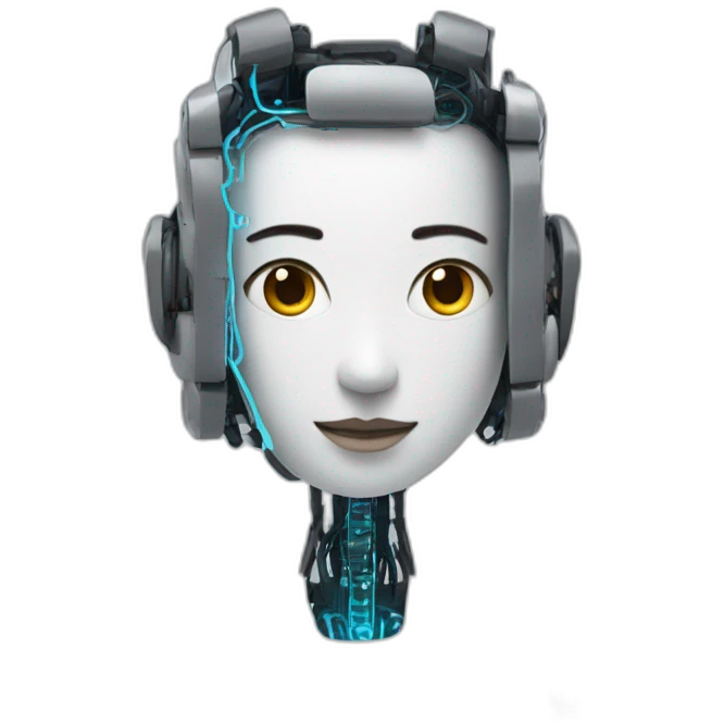artificial intelligence as a person with robotic traces emoji