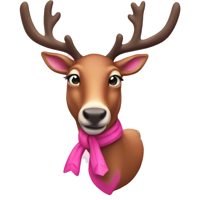 Pink raindeer emoji