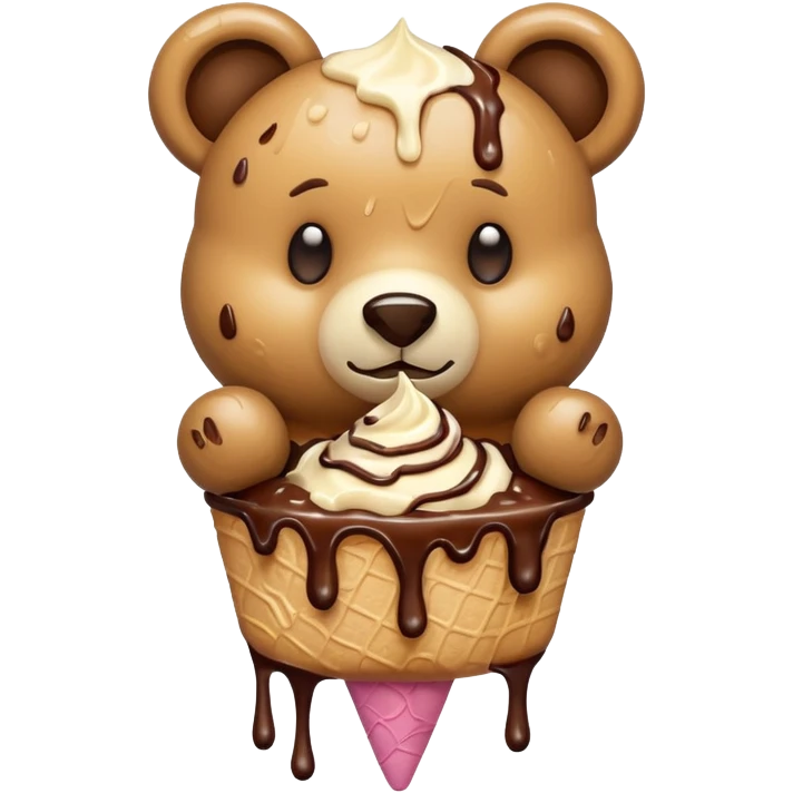 A teddy bear made out of ice cream  emoji