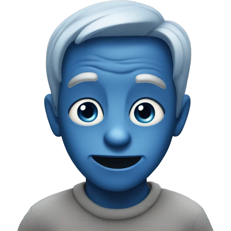 Blue face emoji sneaky sly expression  emoji