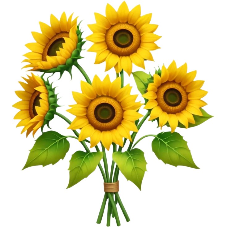 bouquet of 5 sunflower emoji