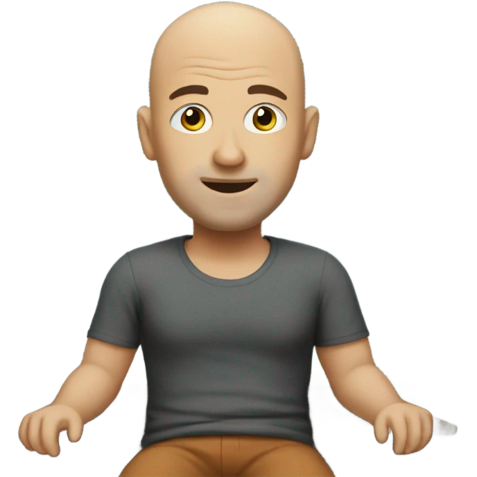 Bald man on a boat emoji