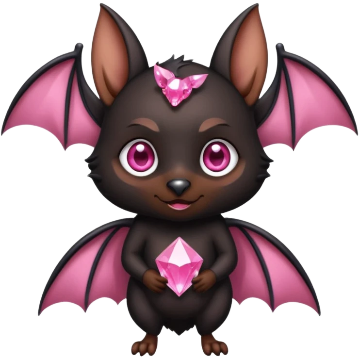 a normal bat witha pink diamond in its forhead, the full bat with his body  emoji