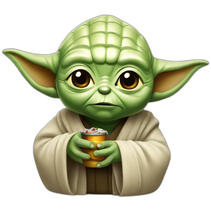 Yoda qui boie du coca emoji