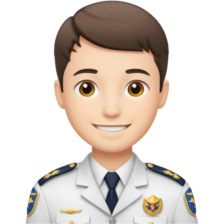 Young Male: short hair, wearing uniform, white skin emoji