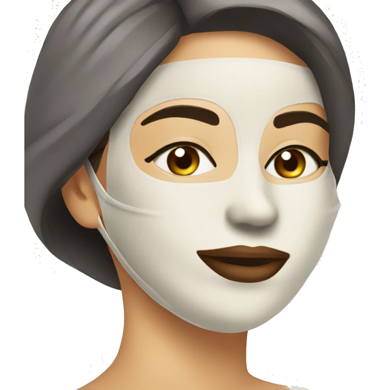 Lady with face mask spa beauty face relaxing  emoji
