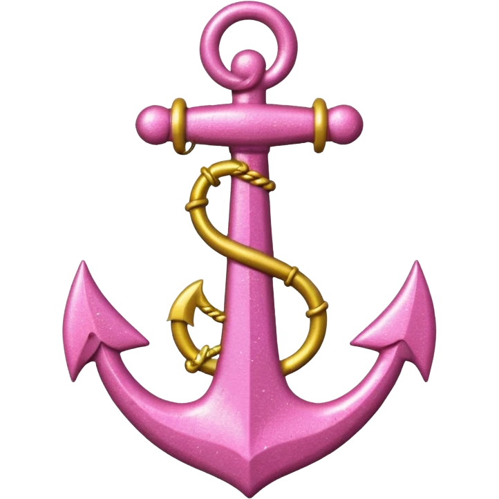 glitter pink and yellow anchor emoji