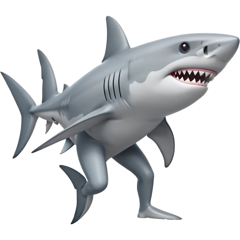 shark with legs walking, simple pose emoji