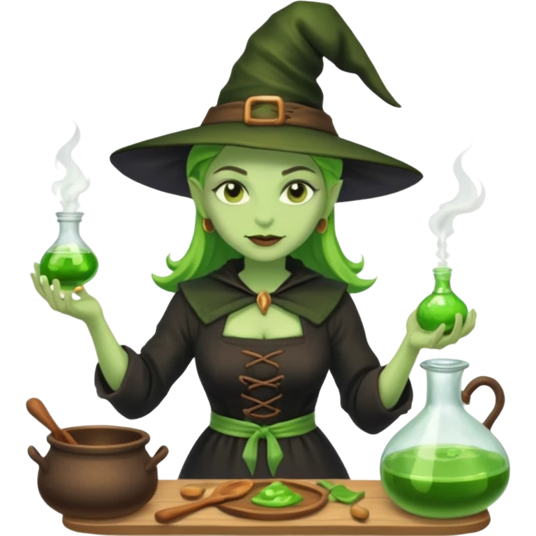 green witch cooking potion emoji
