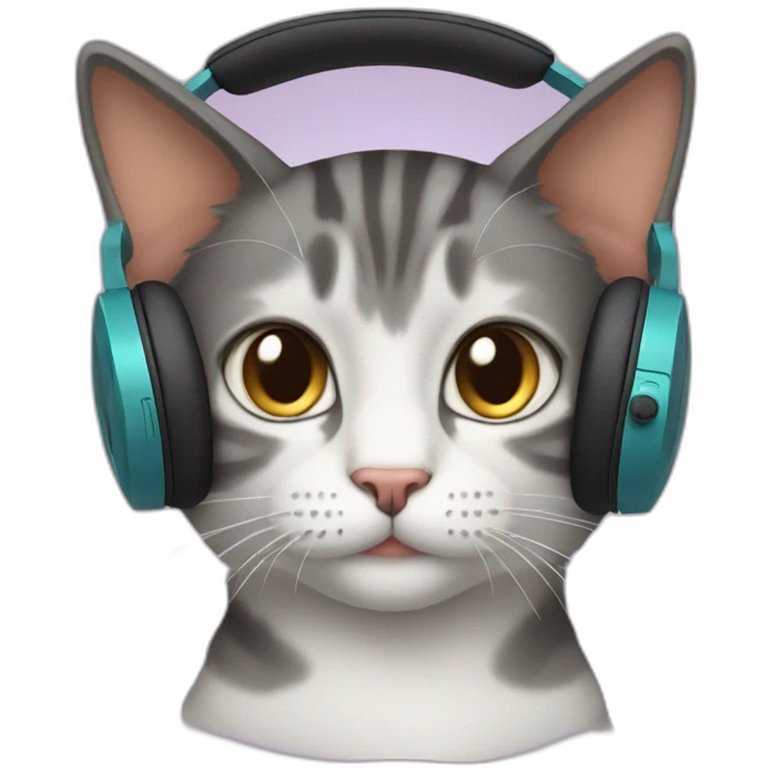 cat with headphones emoji