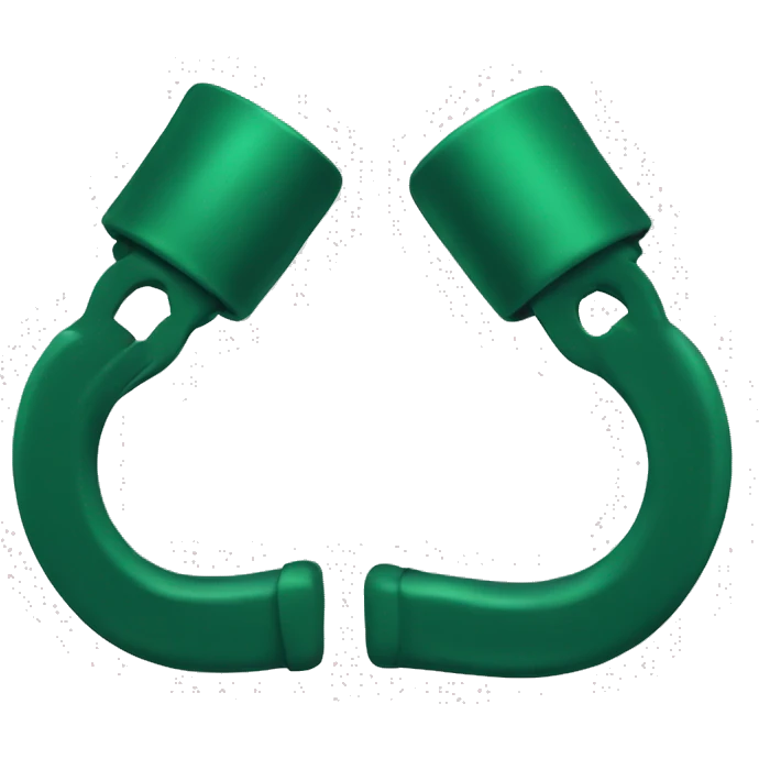 2 dark green hand cuffs emoji
