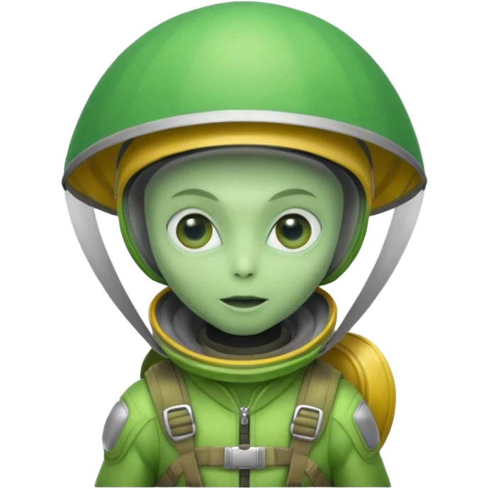 Skydiving alien emoji