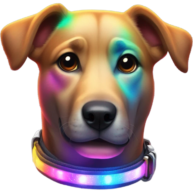 LED lights on a dog  emoji