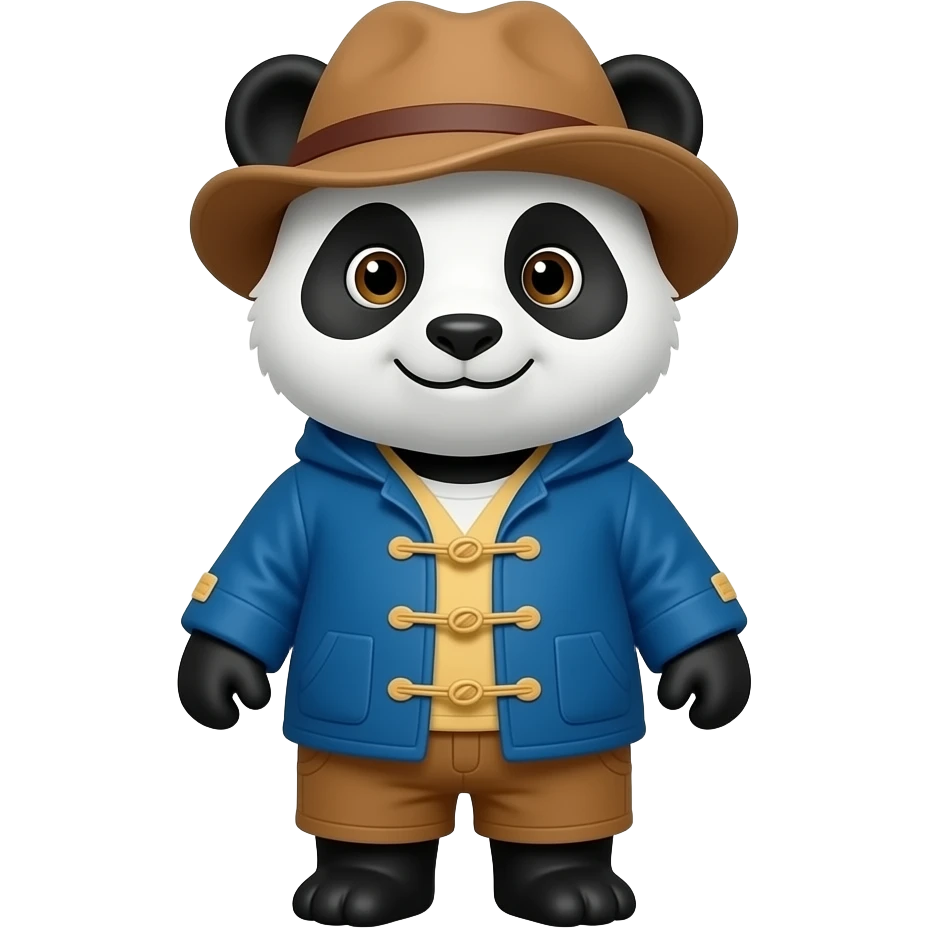 Panda with paddington outfit emoji