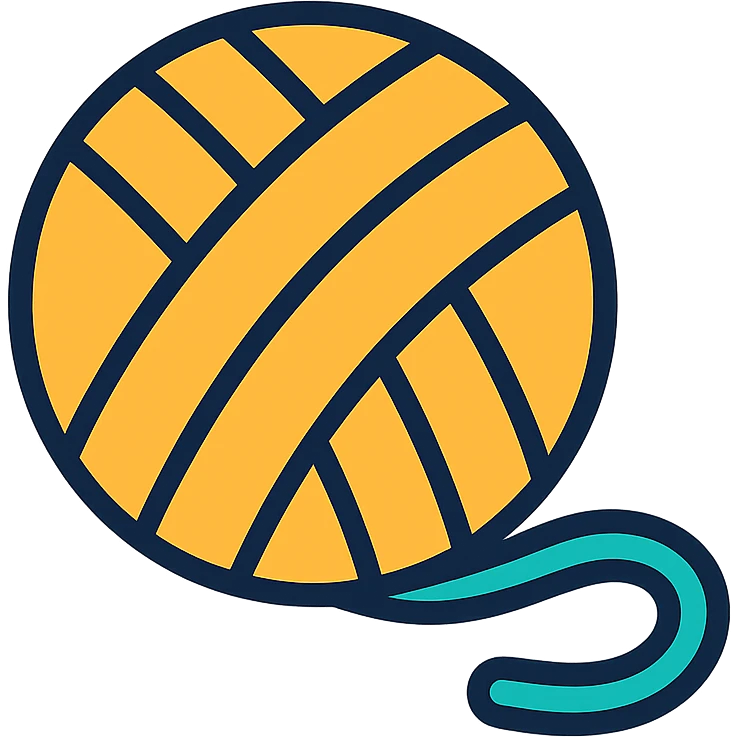 ball of yarn icon with color outline emoji