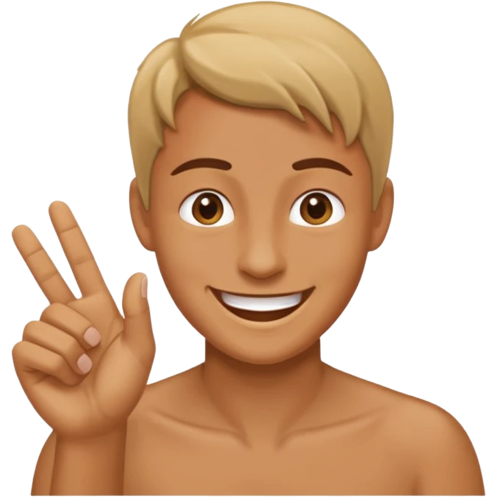 A smiling face flicking off someone emoji