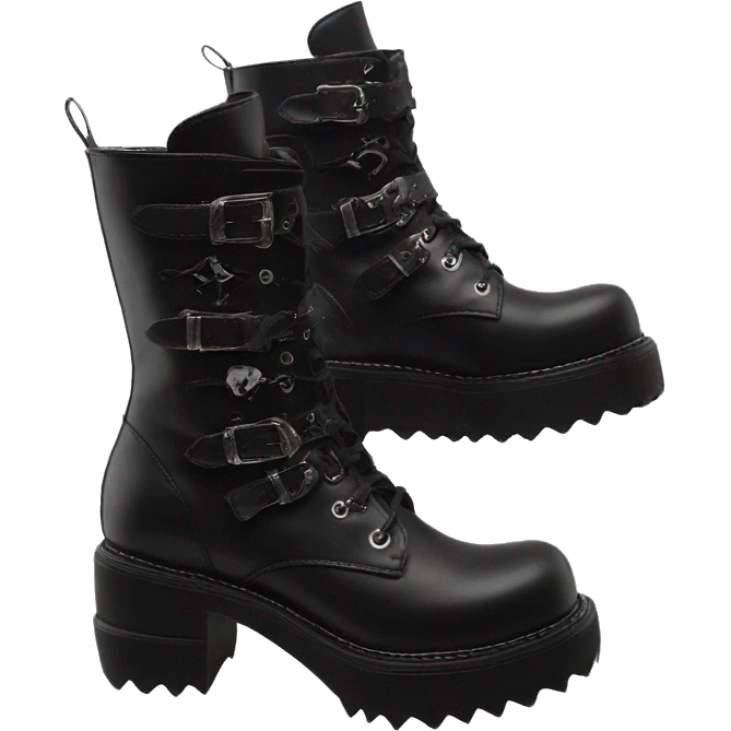 Black Demonia platform boots emoji