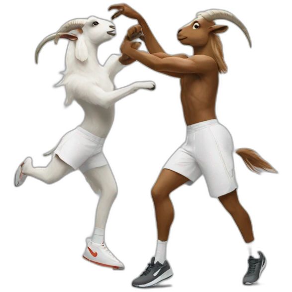 Two Dancing goats in Nike sportswear emoji
