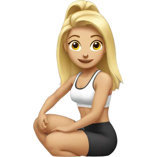 Blonde girl squat gym emoji