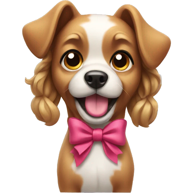dog with a bow emoji
