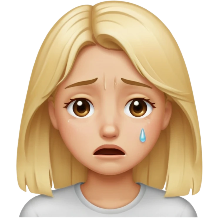 Blonde girl crying  emoji